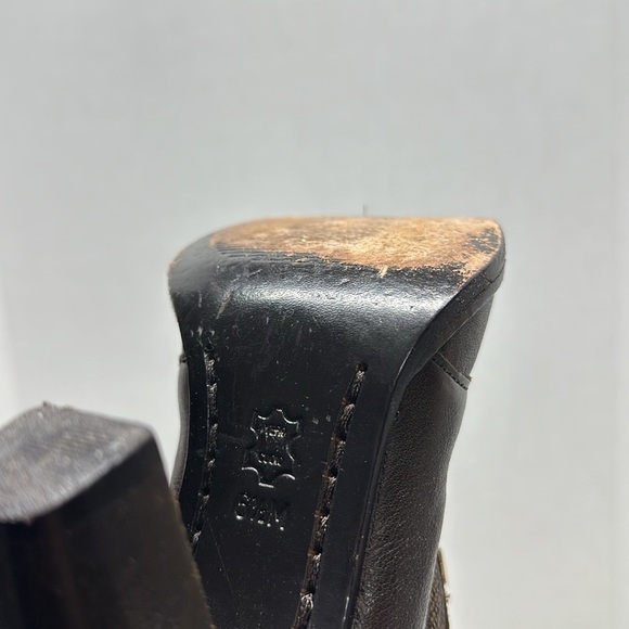 Michael Kors Warrior Lace Up High Heels Leather Tall Boots Sherpa Brown Size 6.5 - Picture 10 of 12